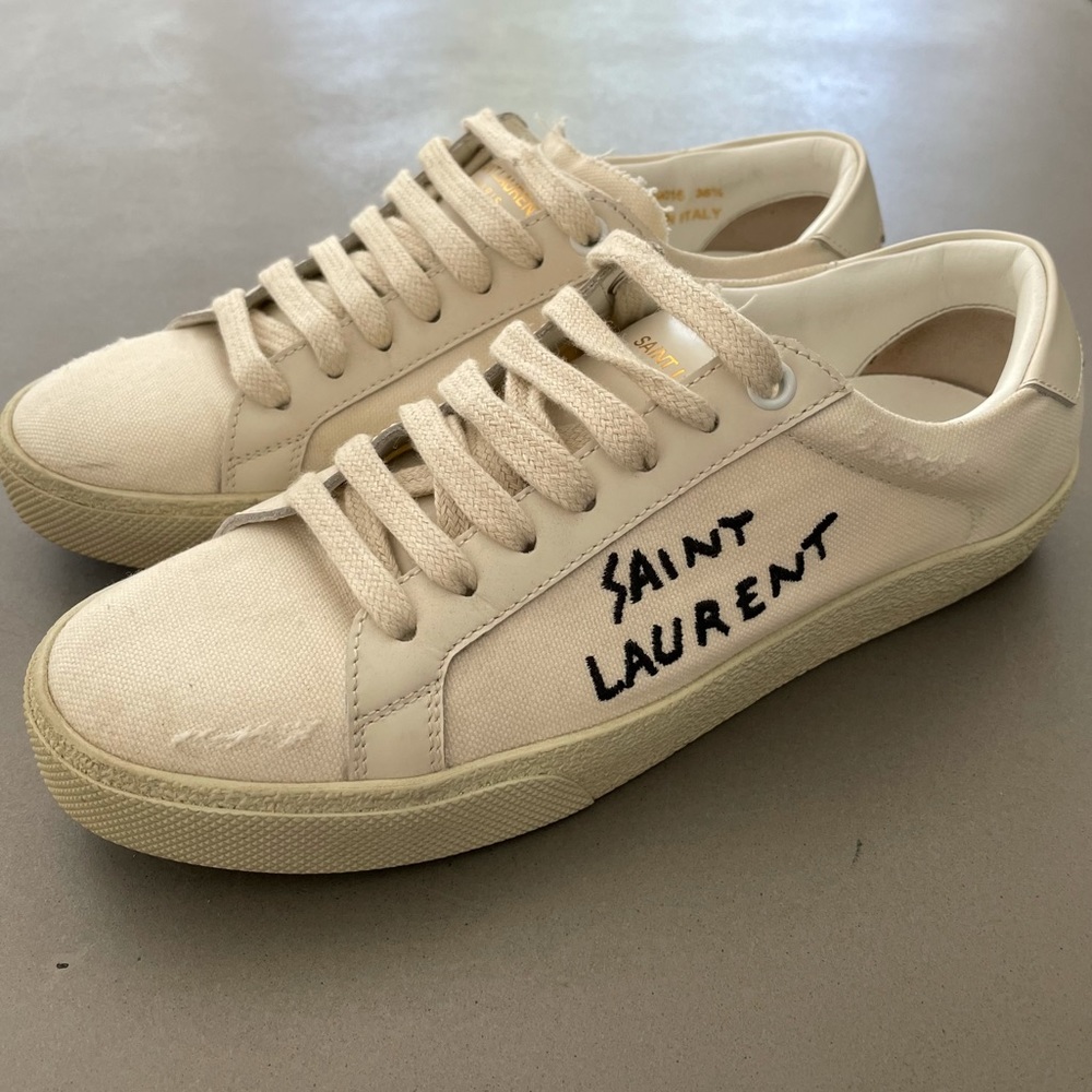 Saint Laurent Canvas SL/06 Distressed Sneakers